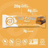 No Cow detalle de textura interior con chocolate y mantequilla de cacahuete, sabor intenso
