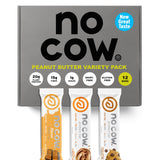 No Cow frontal del pack Peanut Butter mostrando el diseño y beneficios visibles