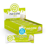 No Cow frontal del paquete mostrando 12 barras, conveniencia y proteína