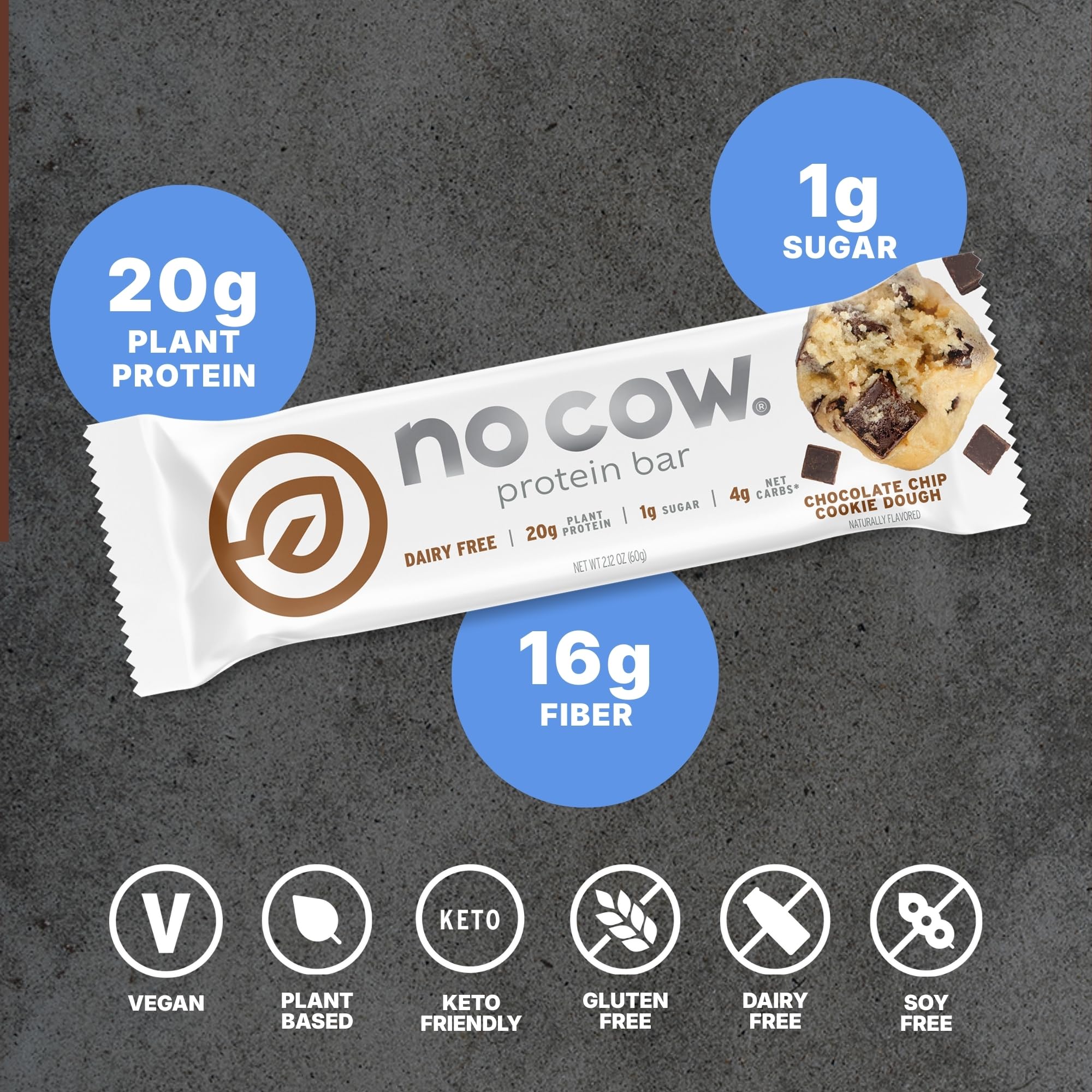 No Cow textura suave tipo masa de galleta con miga apetecible
