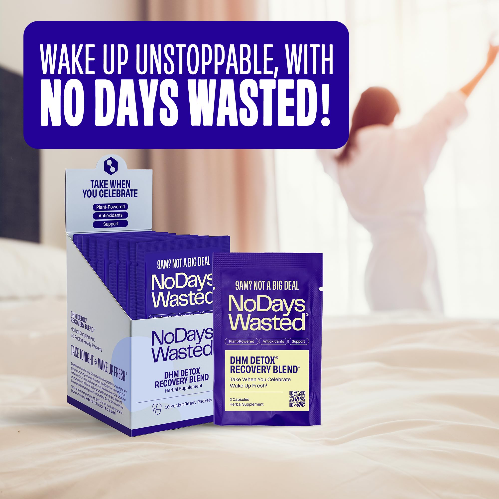 No Days Wasted ingredientes naturales (cardo mariano, nopal, DHM), muestra origen vegetal