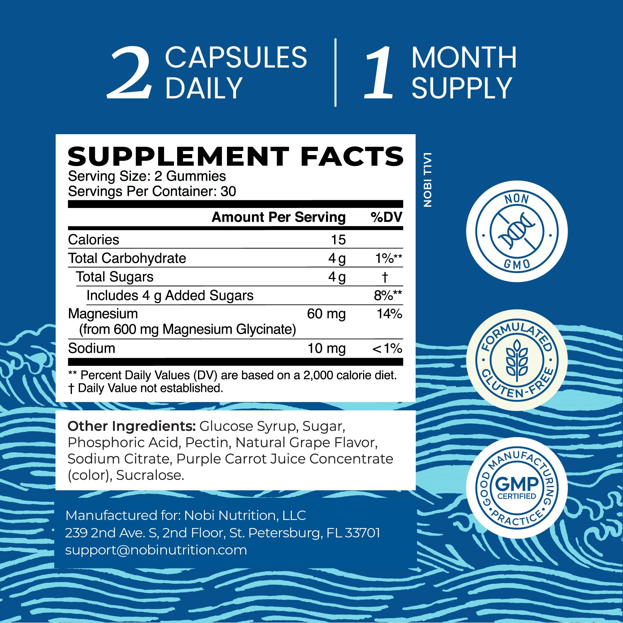 Comparación de tamaño Nobi Nutrition para visualizar porción y escala