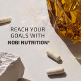 Nobi Nutrition estilo de vida relajado con suplemento en escena