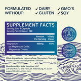 Nobi Nutrition etiqueta de ingredientes que resalta pureza y sin alérgenos