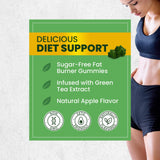 Nobi Nutrition gomitas junto a hojas de té verde, apoyo antioxidante