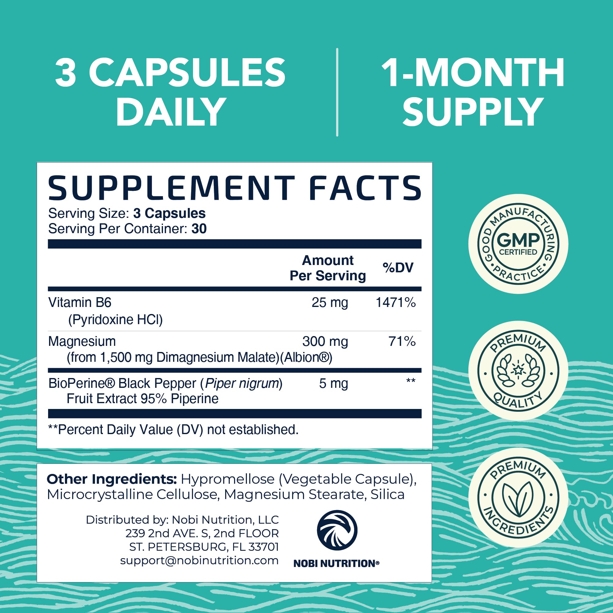 Nobi Nutrition cápsulas junto a regla para comparar tamaño real
