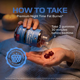 Nobi Nutrition gominolas junto a reloj nocturno para rutina antes de dormir