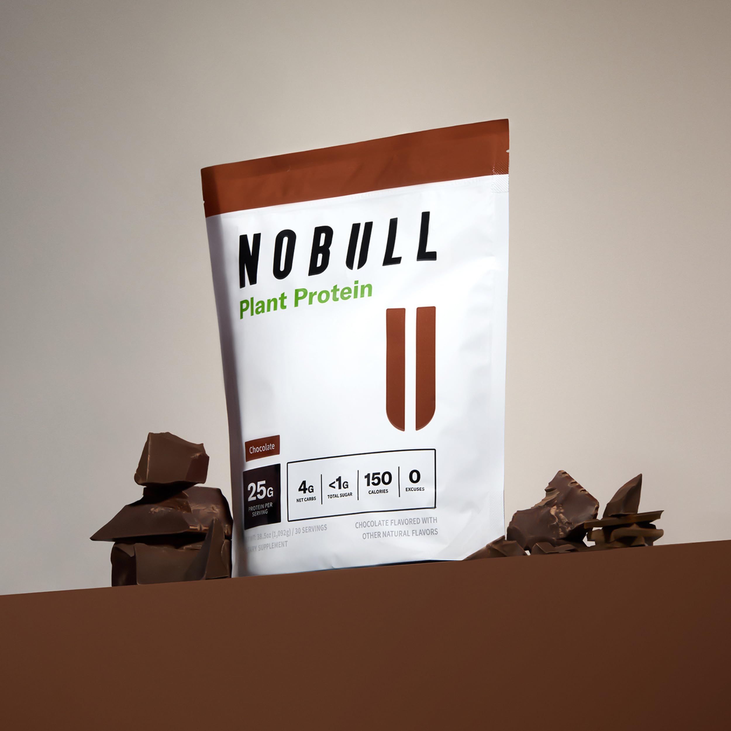 NOBULL cucharada con porción de 25 g mostrando cantidad precisa