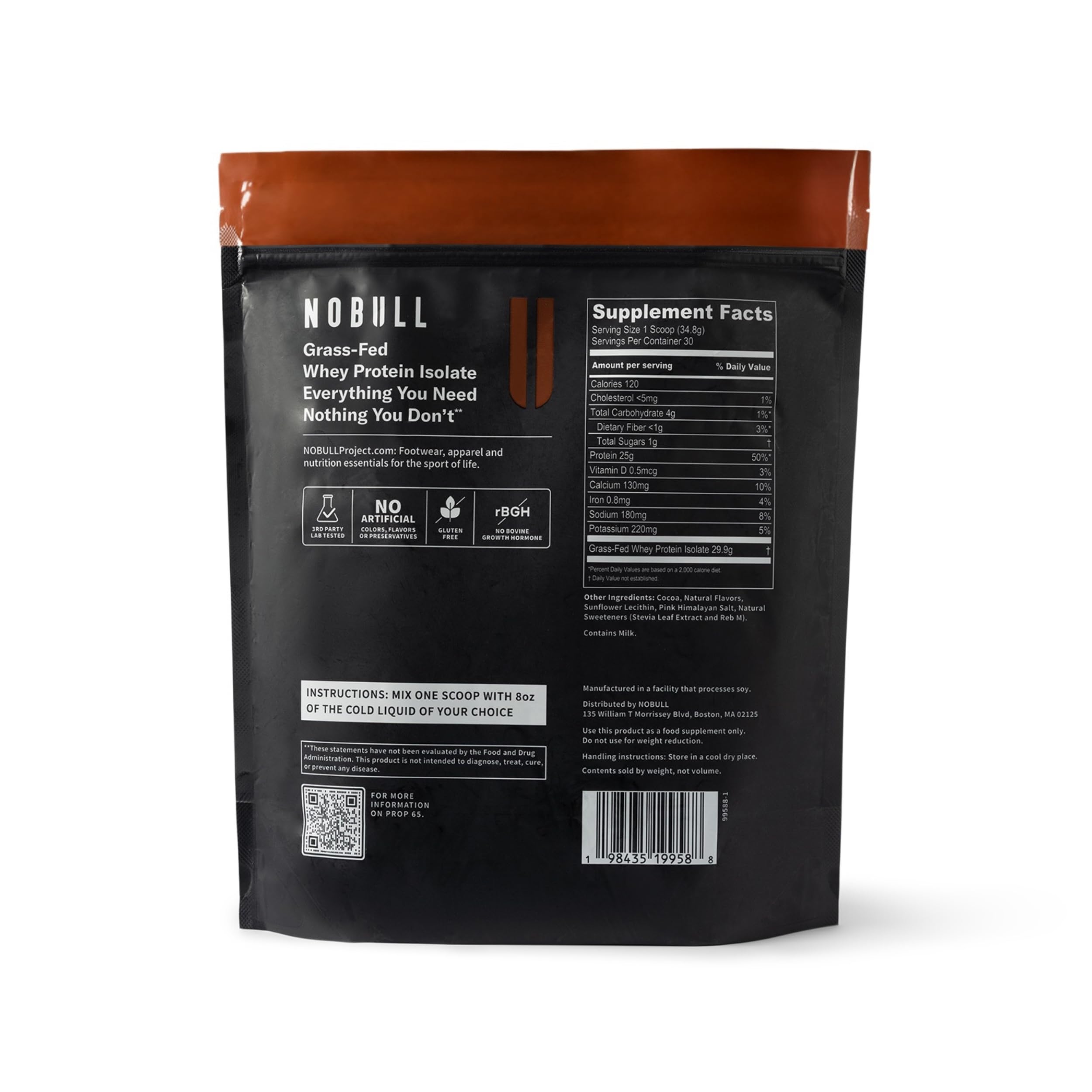 NOBULL primer plano del polvo y textura de cacao, aspecto cremoso y fácil mezcla