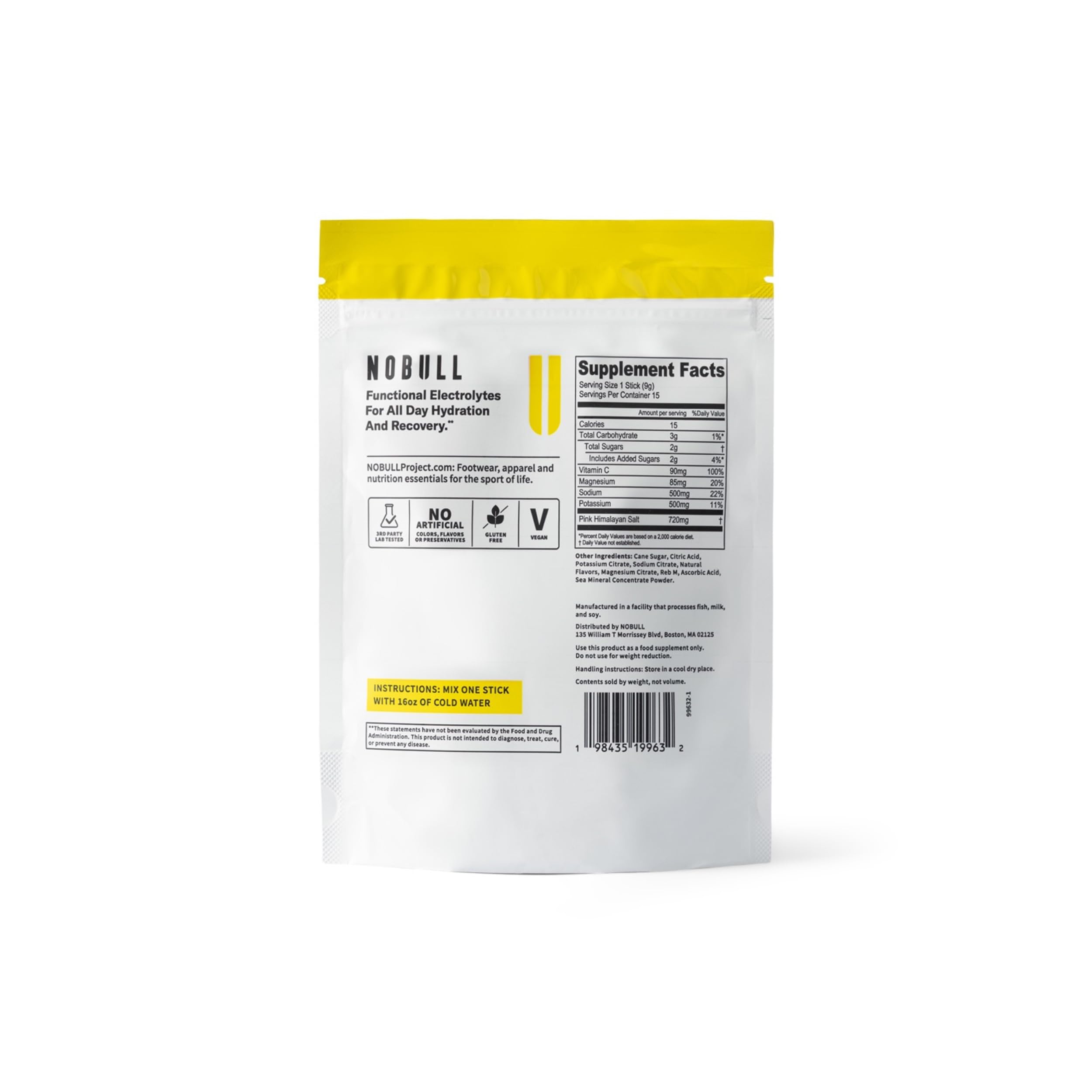 NOBULL primer plano de stick abierto para ver textura y disolución fácil