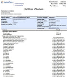 Nokuba etiqueta con información de 300 mg, origen y pruebas de terceros visibles