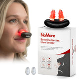 NoMore dispositivo nasal frontal mostrando diseño compacto y control sencillo