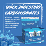 Caja abierta de Noogs mostrando las porciones listas para llevar y consumir