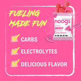 Noogs gominolas en mano listas para consumo durante ejercicio