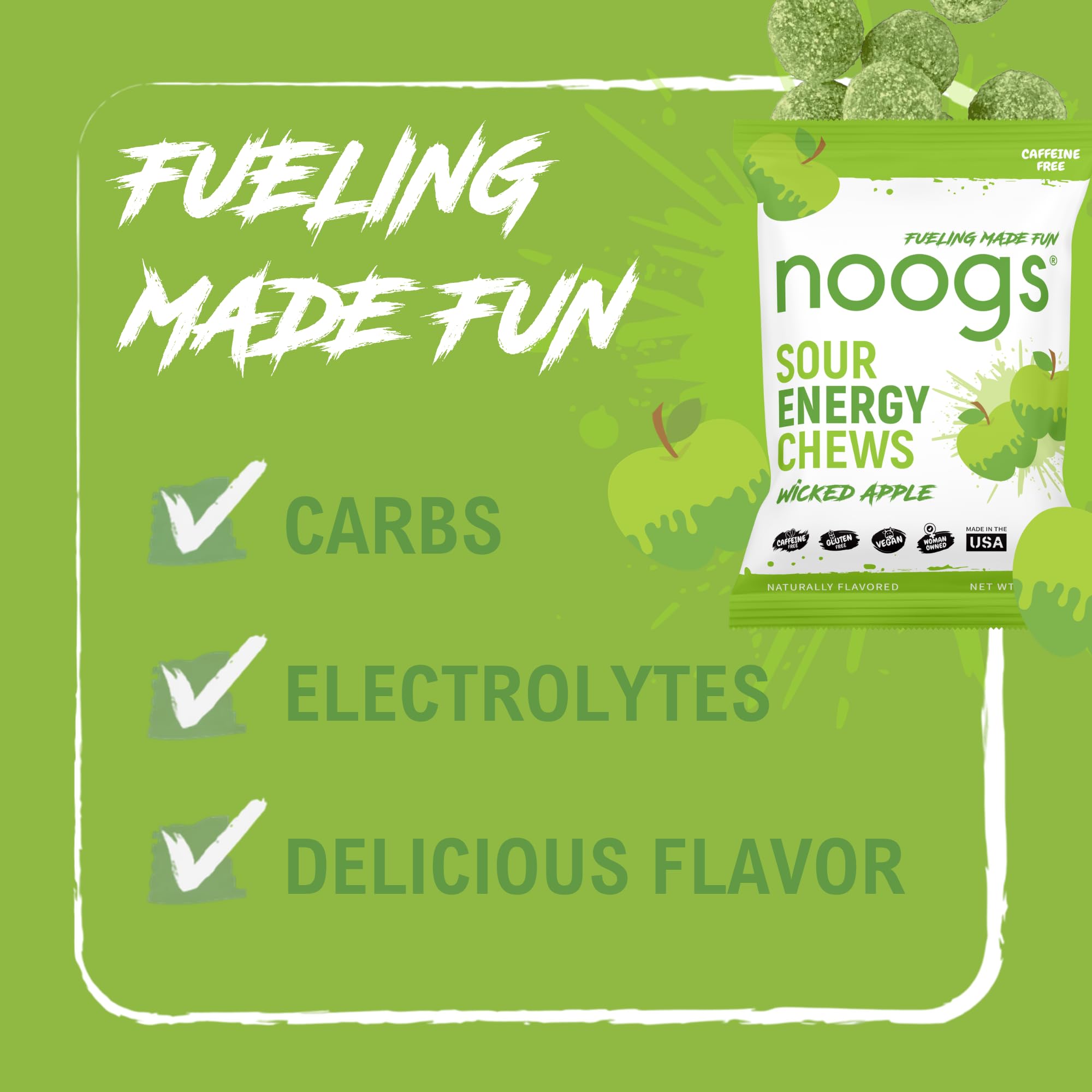 Noogs gominolas en mano para comparar tamaño y control de porción