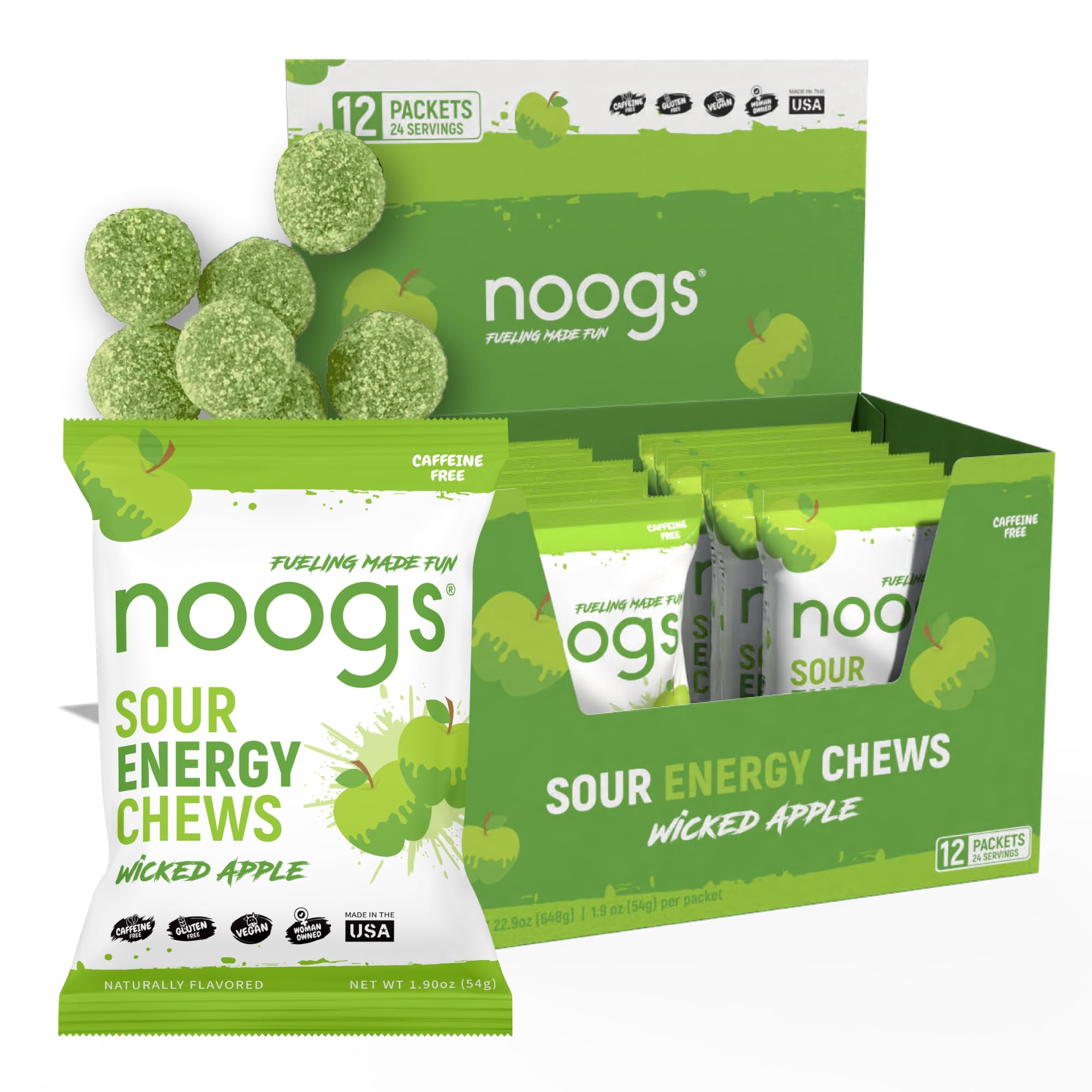 Noogs pack frontal Wicked Apple mostrando el envase y fácil transporte