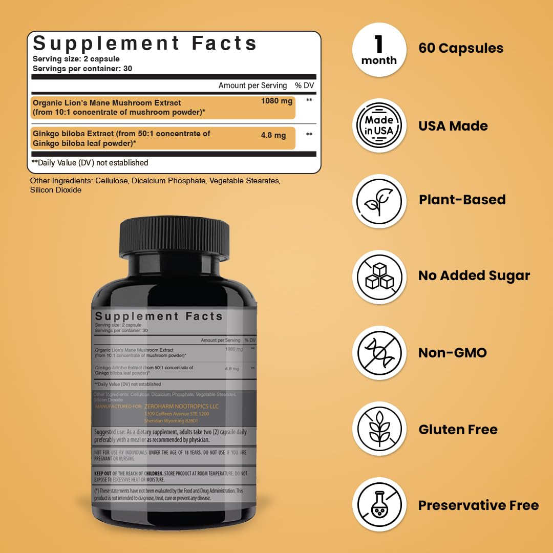 NooMost materia prima de Lion's Mane seca resaltando origen natural