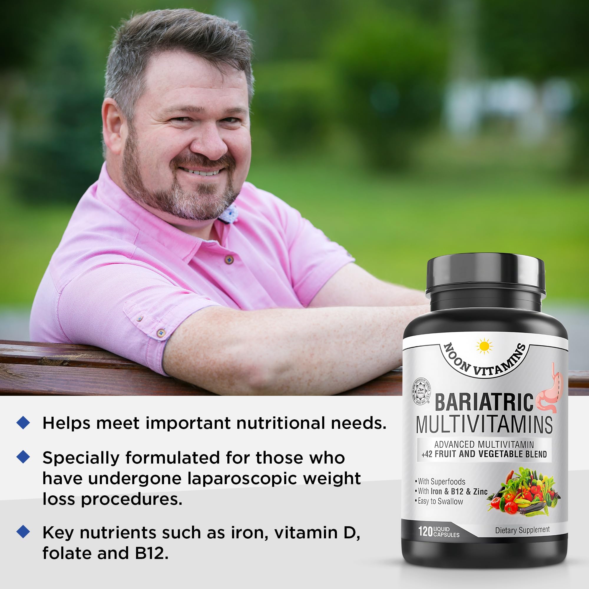 NOON VITAMINS sellos Halal y Made in USA certificando calidad
