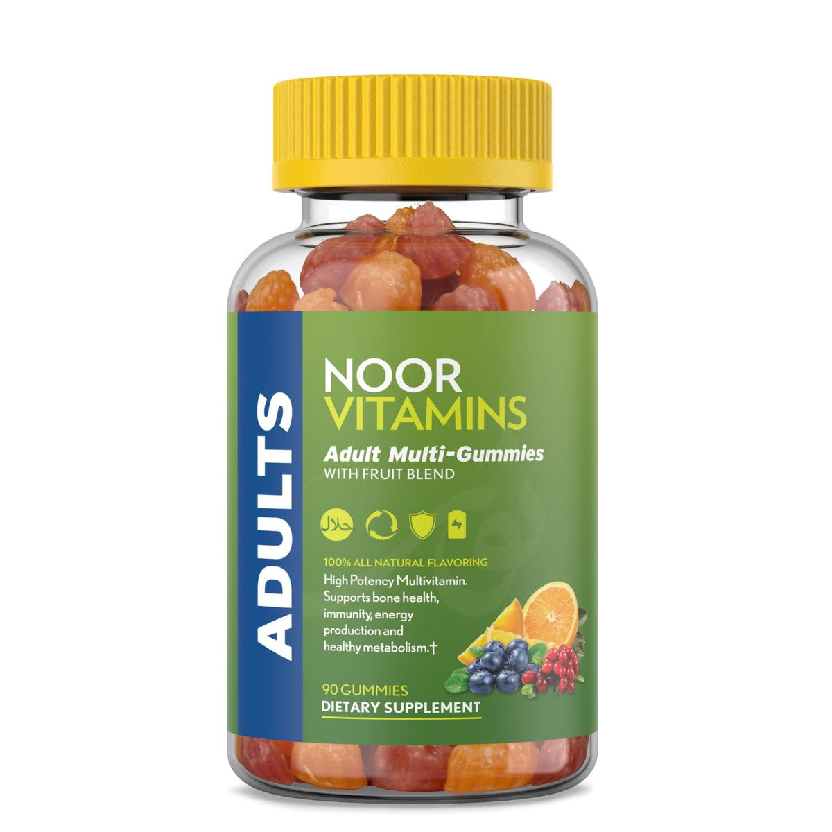 Noor Vitamins vista frontal del envase mostrando la marca y beneficios claros