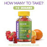 Noor Vitamins gomitas en plato para compartir, conveniencia para familias