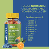 Noor Vitamins primer plano de la textura masticable y aspecto apetitoso