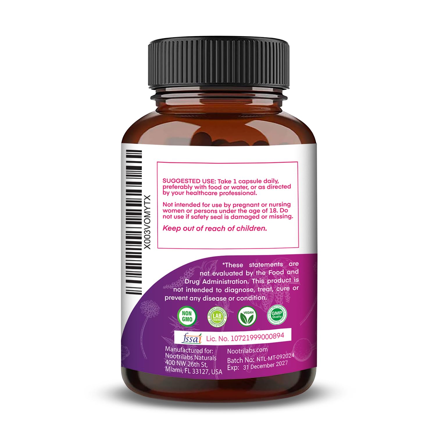 Nootrilabs Naturals polvo y extractos en primer plano que muestra pureza
