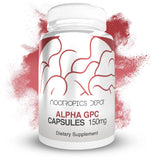 Nootropics Depot envase frontal de Alpha GPC mostrando cantidad y marca, conveniencia