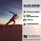 Comparación de tamaño del frasco Nootropics Depot y mano para mostrar las 180 cápsulas y duración del suministro