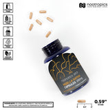Nootropics Depot cápsulas apiladas para apreciar tamaño y dosis práctica diaria