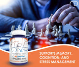 Nootropics Depot cápsulas en mano para visual de dosificación y conveniencia