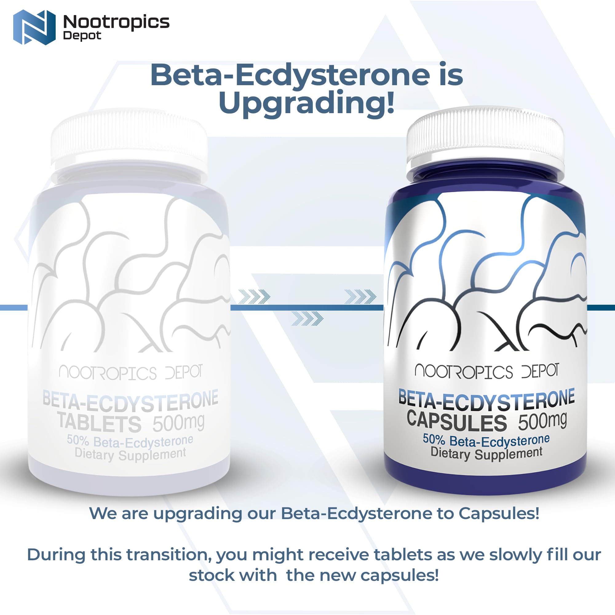 Nootropics Depot cápsulas en primer plano que evidencian textura y recubrimiento uniforme