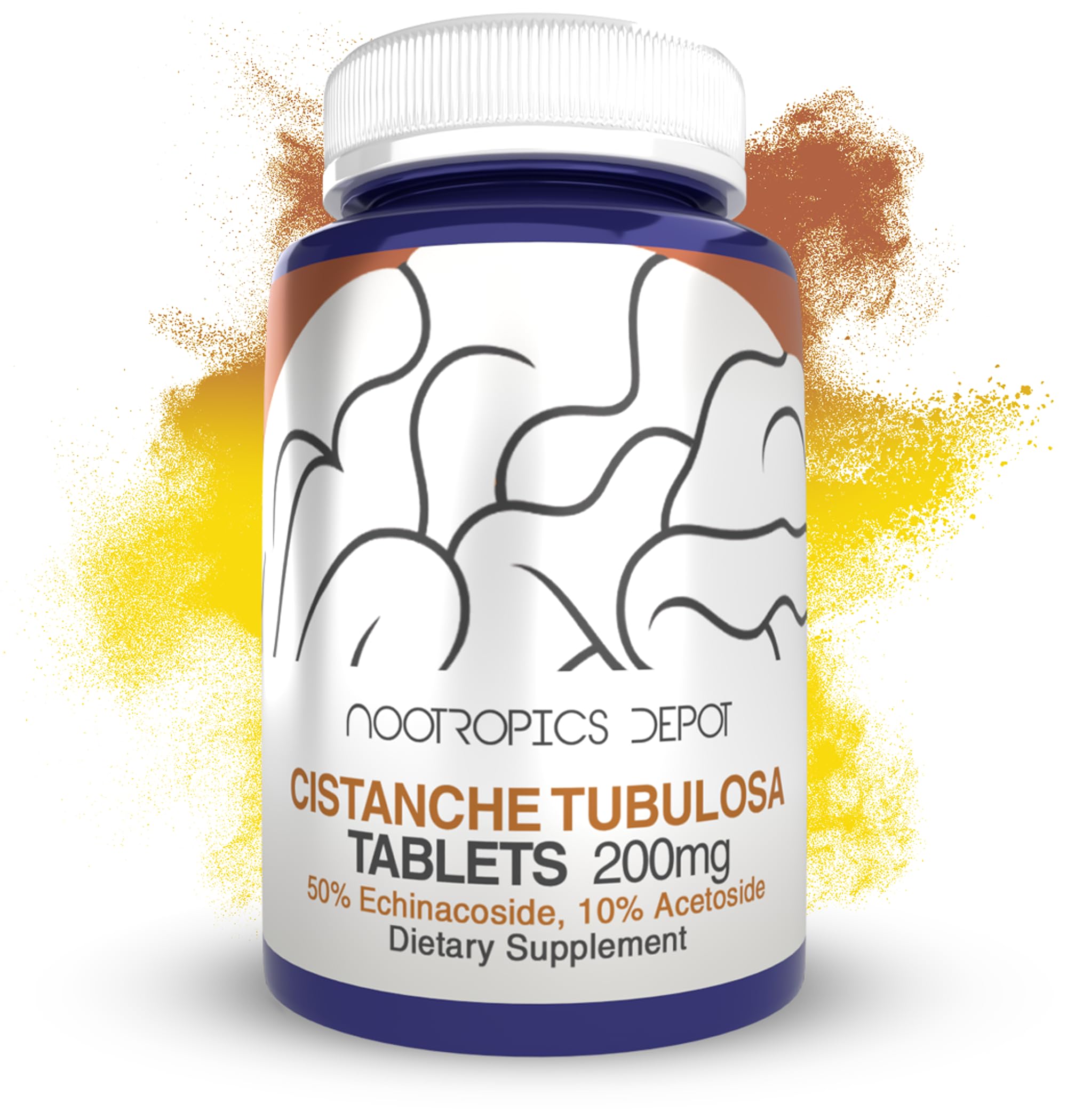 Nootropics Depot frasco frontal mostrando etiqueta clara y beneficios
