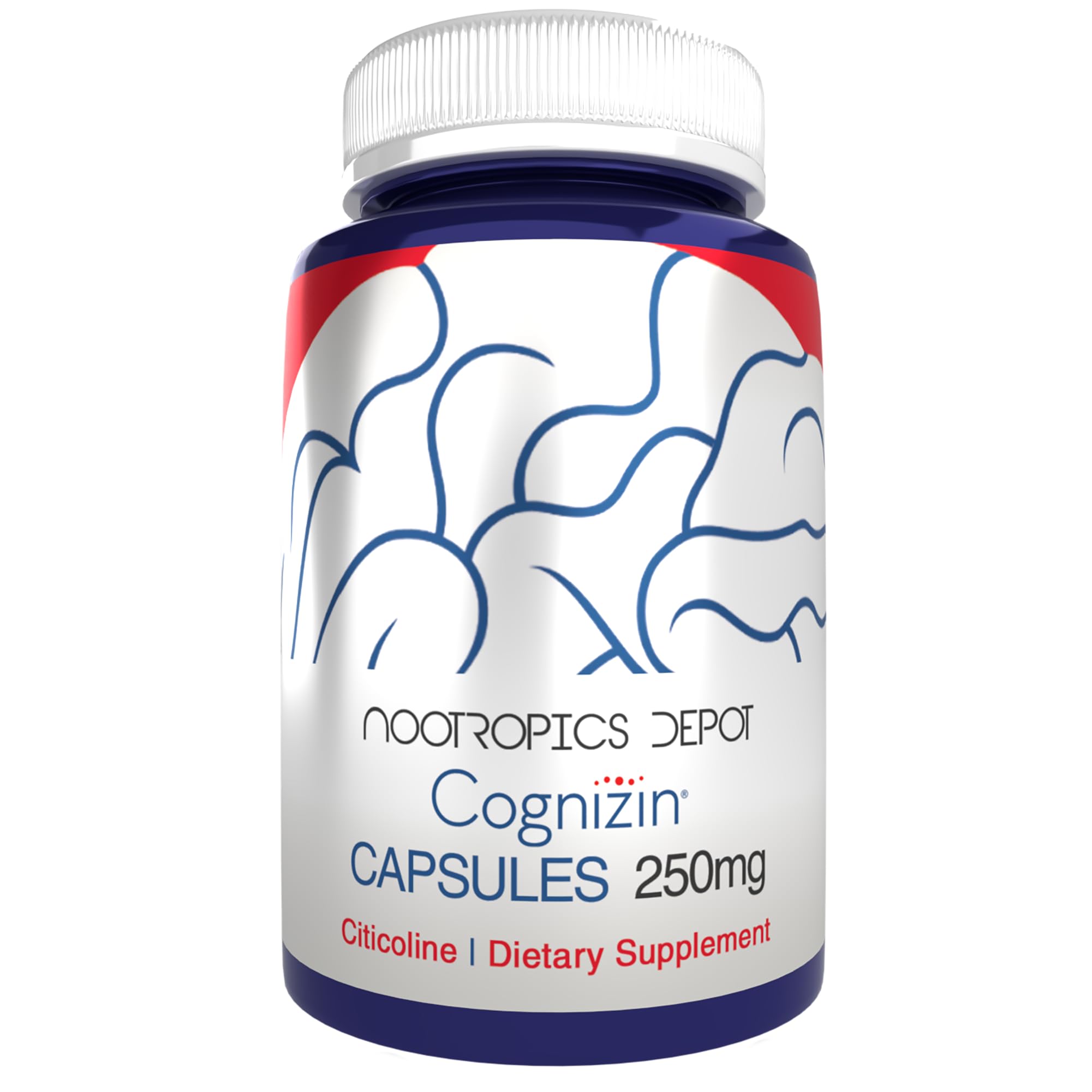 Nootropics Depot frontal del envase mostrando marca y presentación, beneficio claridad mental