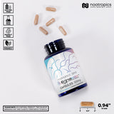 Nootropics Depot Erinamax polvo del micelio, textura que sugiere pureza y calidad