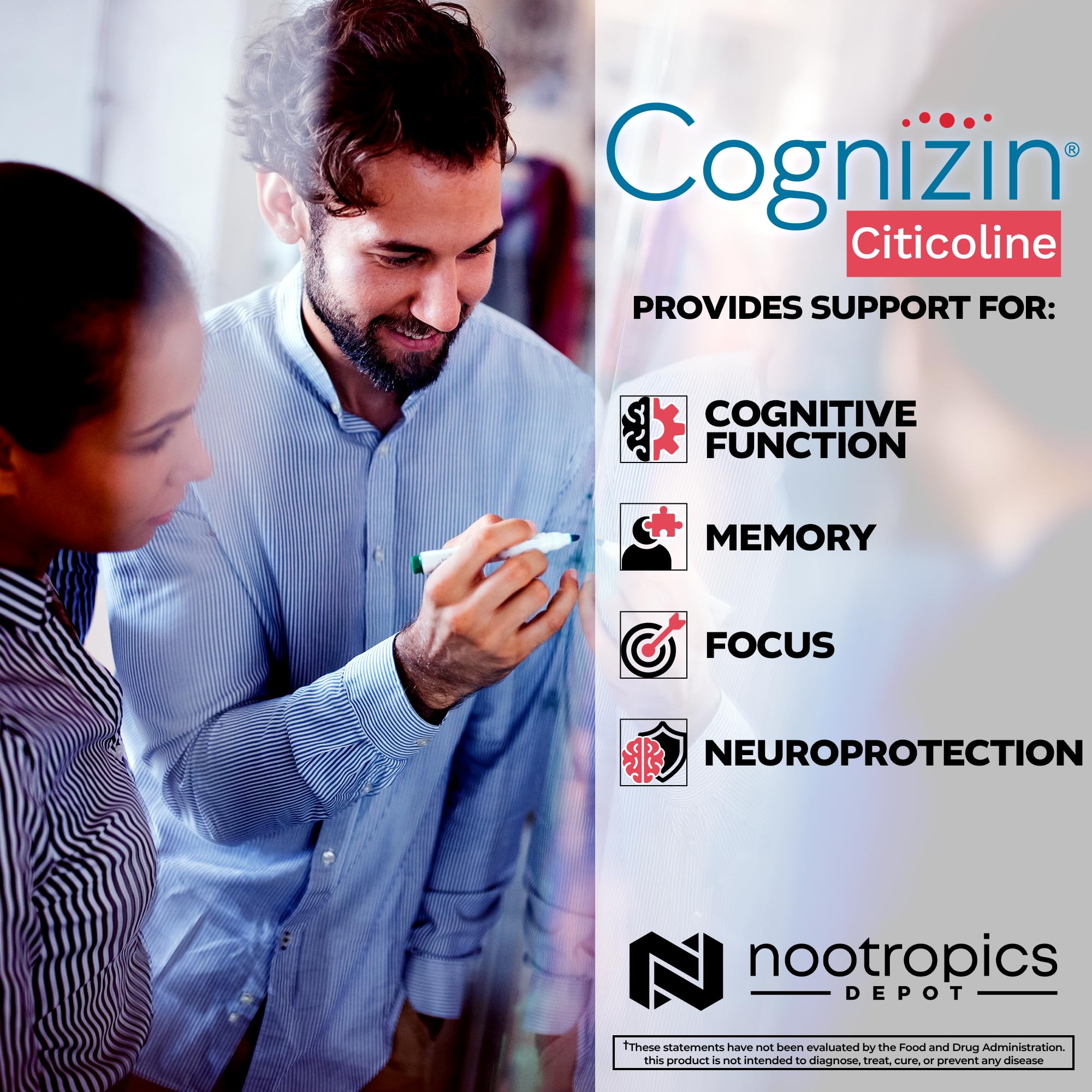 Nootropics Depot comparación de tamaño de cápsulas junto a objeto común