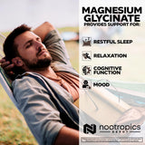 Nootropics Depot etiqueta nutricional legible con información de magnesio elemental, transparencia