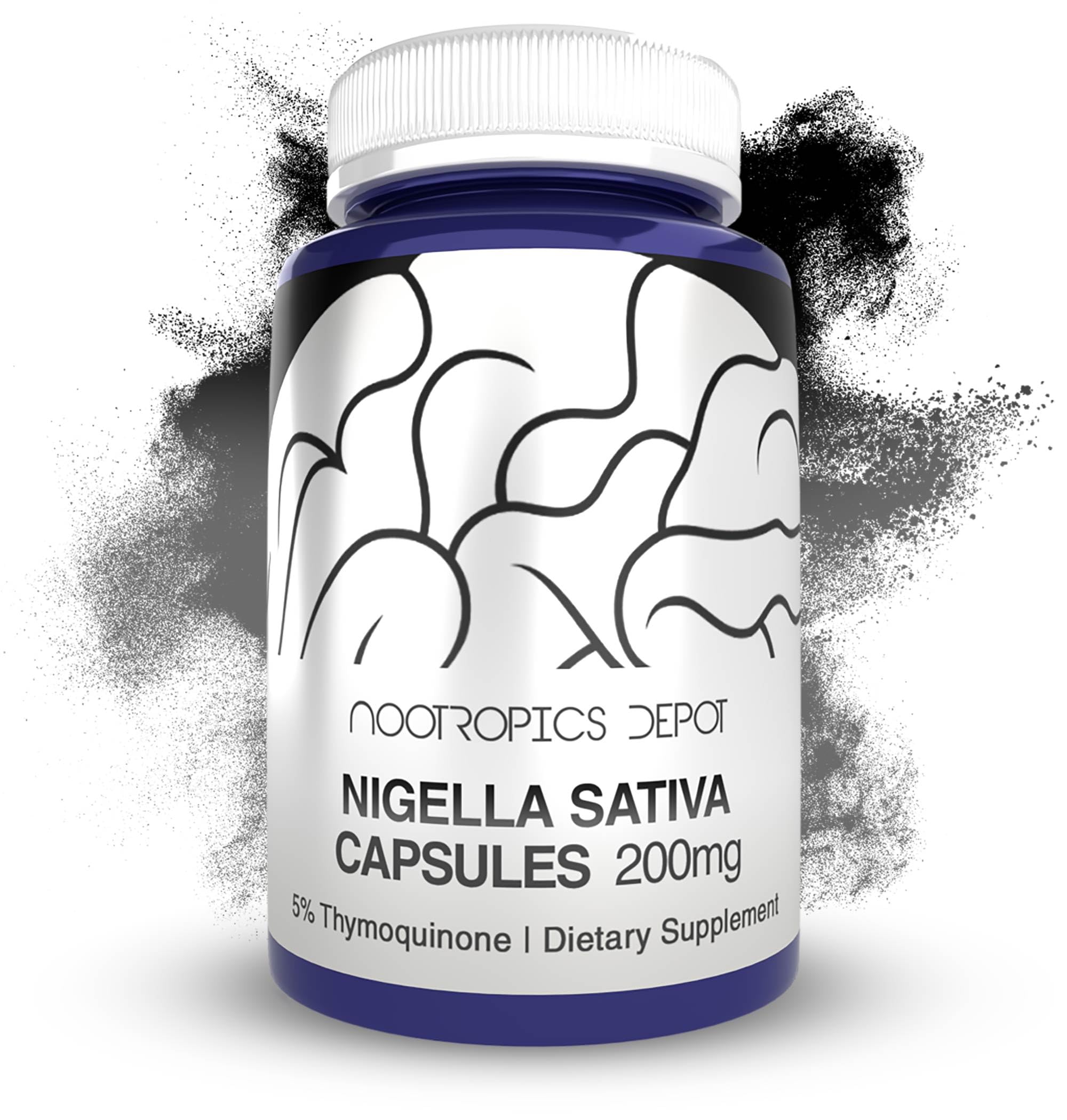 Nootropics Depot frasco delantero mostrando diseño y beneficios claros