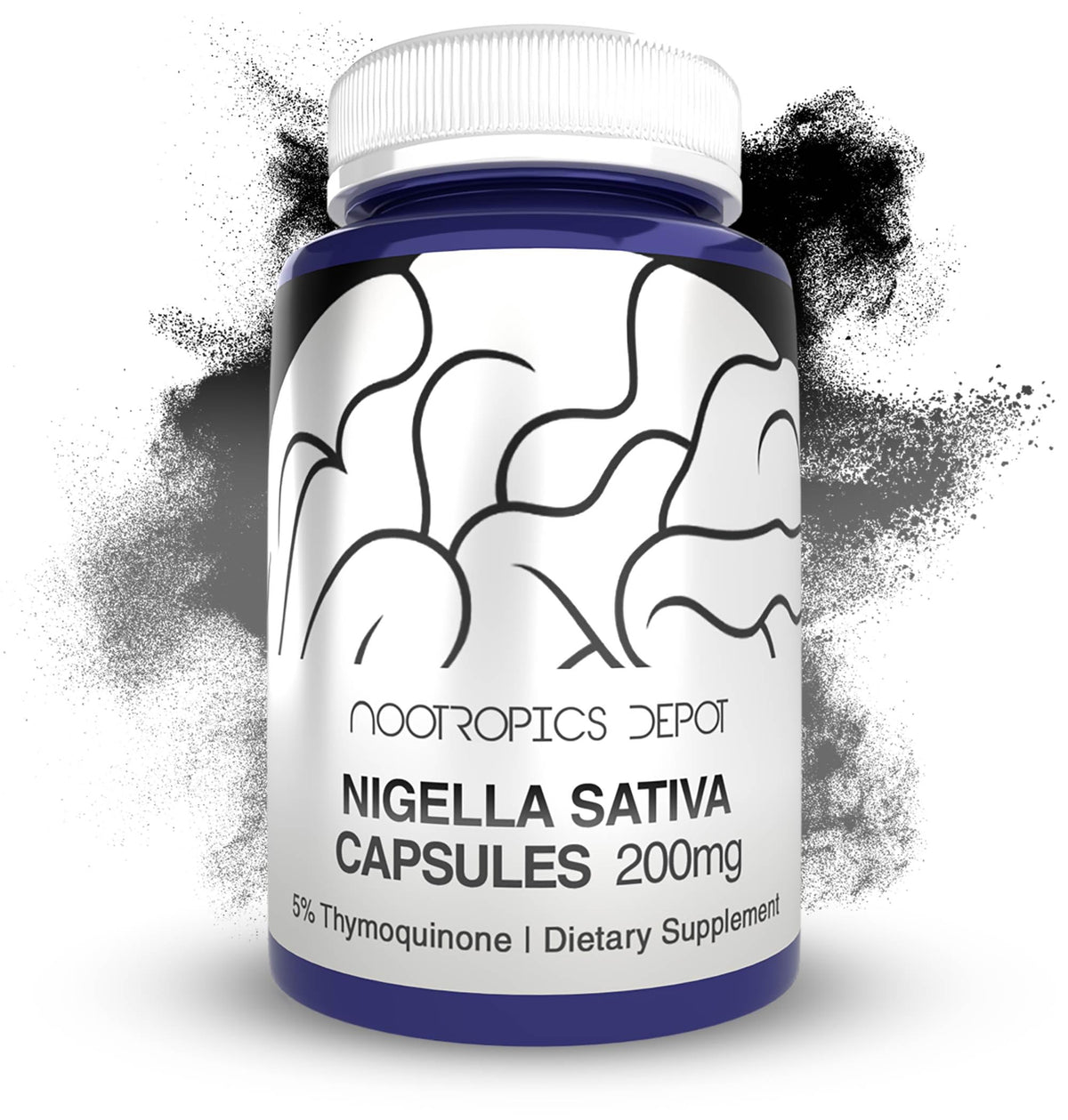 Nootropics Depot frasco delantero mostrando diseño y beneficios claros