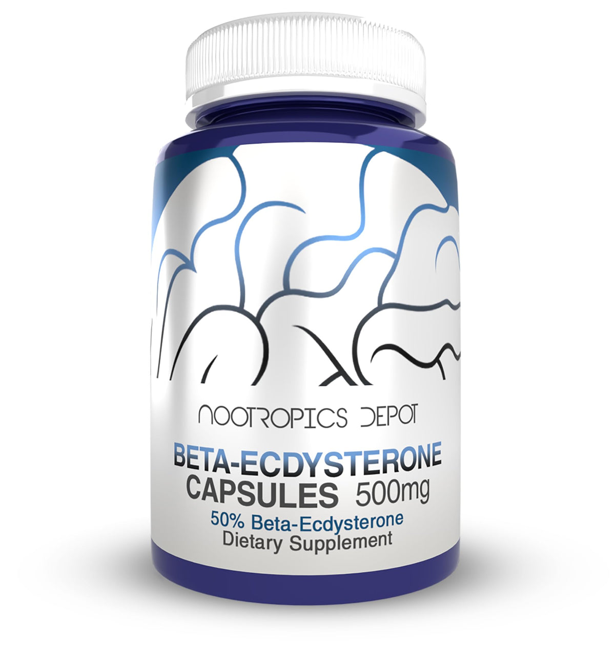 Nootropics Depot frasco frontal mostrando etiqueta clara y confianza en calidad