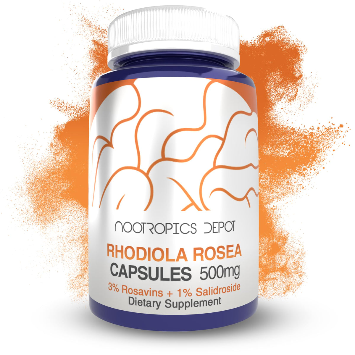 Nootropics Depot envase frontal mostrando 120 cápsulas y etiqueta clara