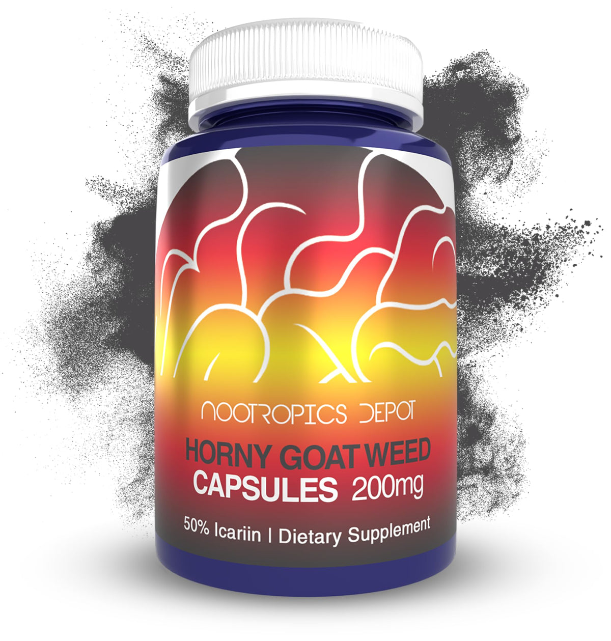 Nootropics Depot frontal del envase mostrando la etiqueta y concentración, fácil identificación