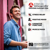 Nootropics Depot primer plano de la etiqueta con información de dosis y pruebas