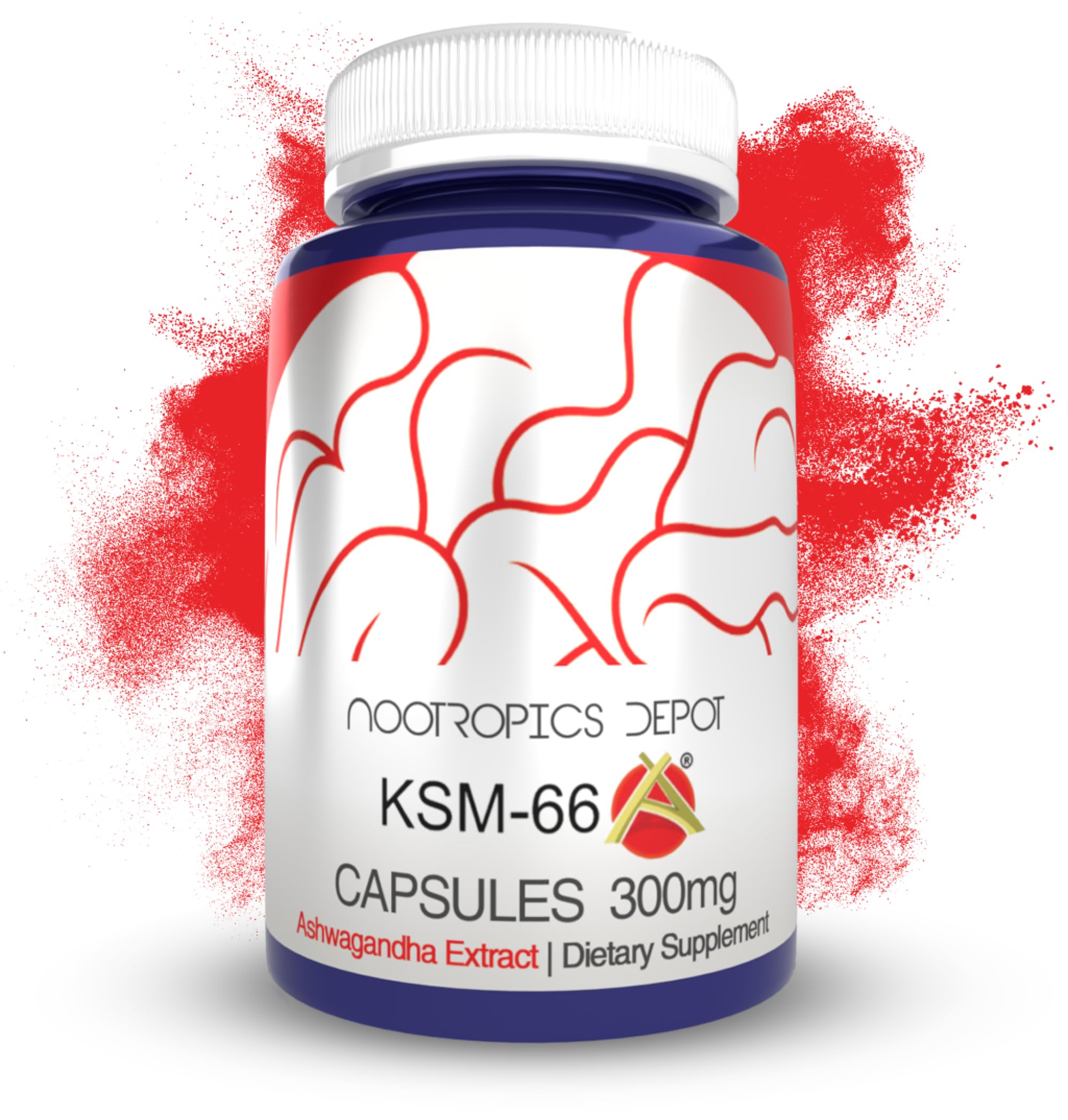 Nootropics Depot frasco frontal que muestra etiqueta clara y beneficios