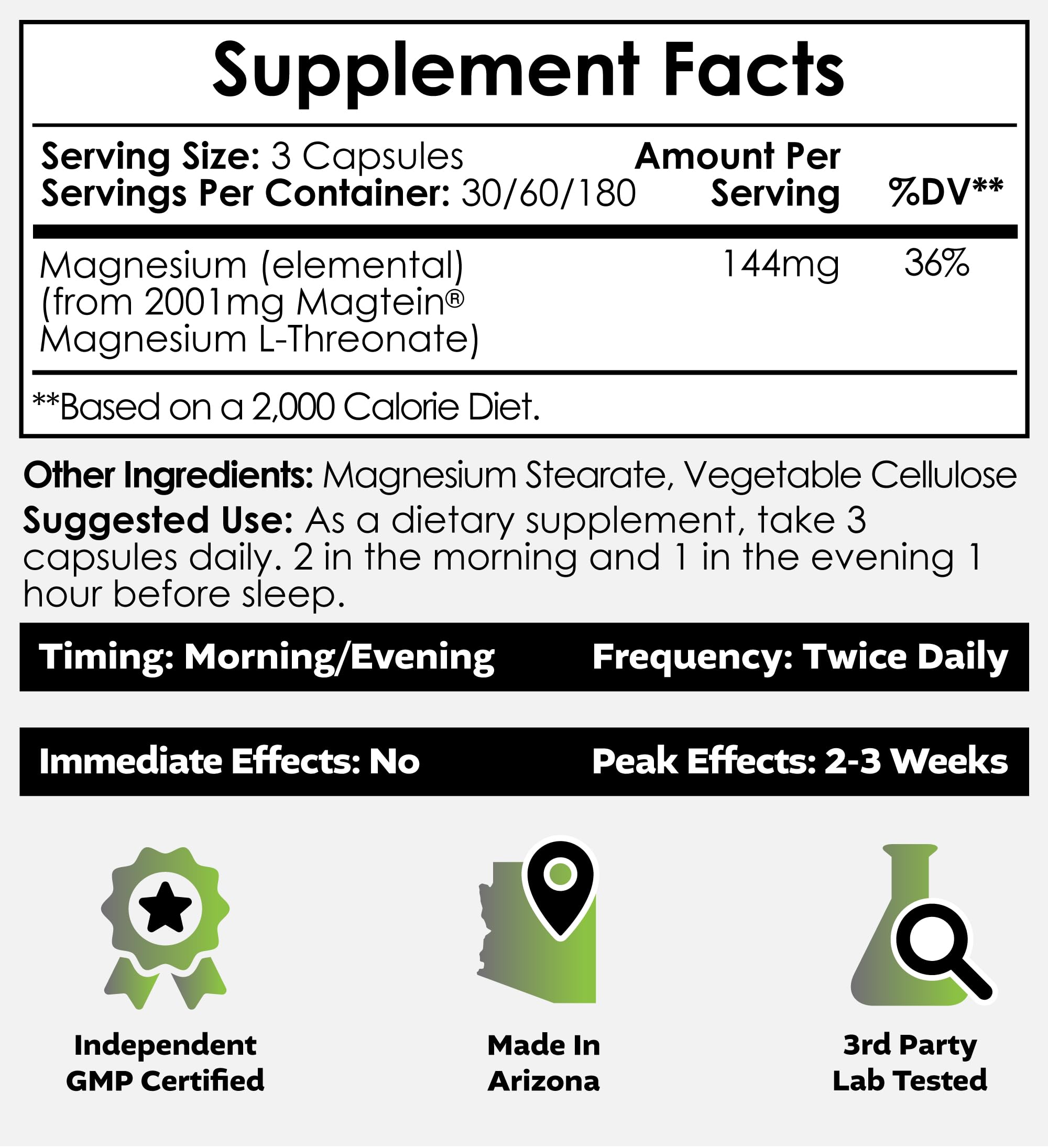 Nootropics Depot Magtein cápsulas en primer plano con textura y fácil ingestión