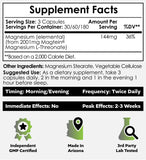 Nootropics Depot Magtein cápsulas en primer plano con textura y fácil ingestión