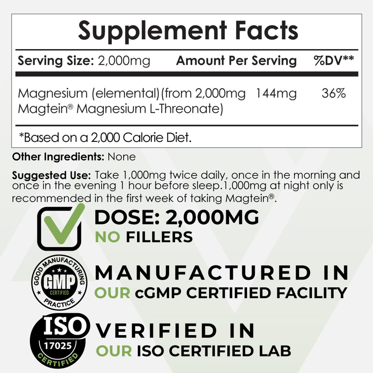 Nootropics Depot detalle del polvo Magtein L-treonato textura fácil de mezclar