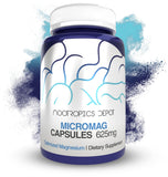 Nootropics Depot frasco MicroMag frontal mostrando etiqueta clara y dosis