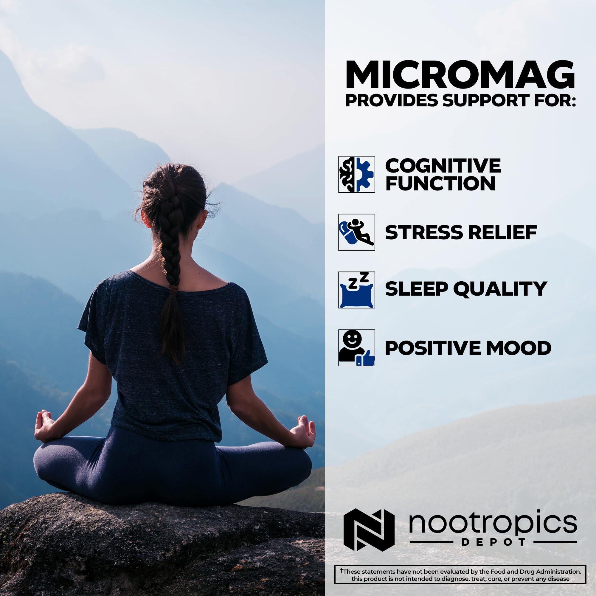 Nootropics Depot comparación de cápsula MicroMag junto a moneda para escala