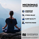 Nootropics Depot comparación de cápsula MicroMag junto a moneda para escala