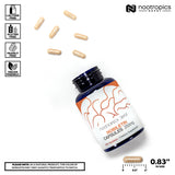 Nootropics Depot polvo del extracto en primer plano, demostrando concentración